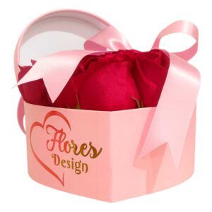 Box corazón con 16 rosas rojas