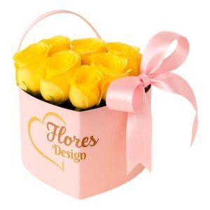 Box corazón con 16 rosas amarillas