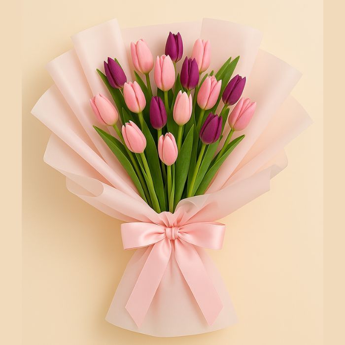 Ramo de 10 Tulipanes rosa